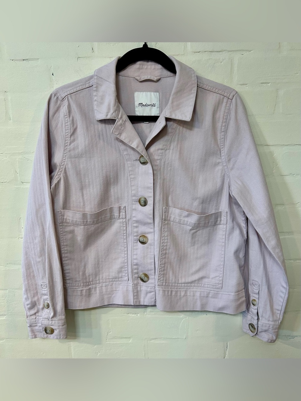 Madewell Connor Cropped Chore Jacket Lavender Utility Normcore Cotton Stretch S